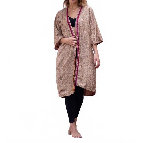 STANDAWT Sweaters - NEW STANDAWT leila reversible saree one size kimono in multi